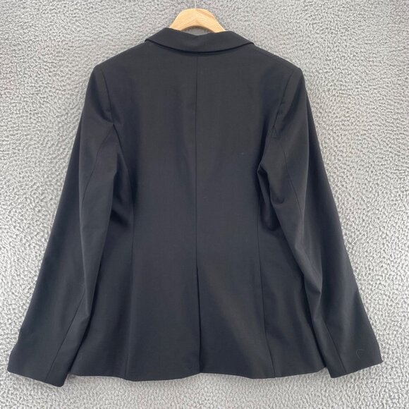 Calvin Klein Blazer Womens 8 Black Stretch Button Up Pockets Office Career Work - Picture 3 of 10